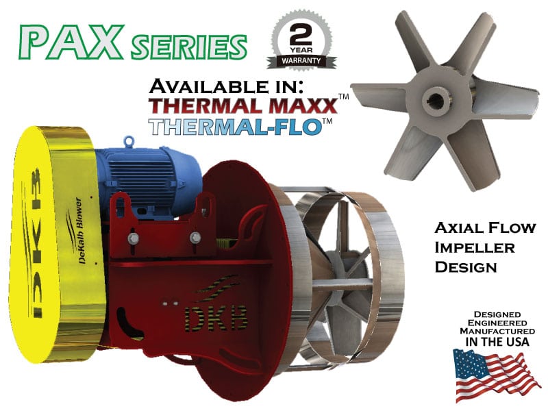 DeKalb Blower - PAX Series - Axial Flow Impeller Design